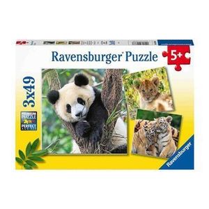 Puzzle 3 in 1 - Panda, leu si tigru, 147 piese imagine