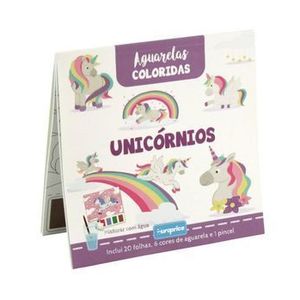 Carte de colorat cu acuarele Unicorni imagine
