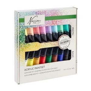 Set mix culori acrilice Craft Fine Art, basic si pastel, 18 culori x 36 ml imagine