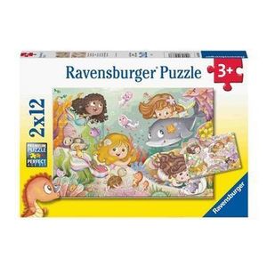 Puzzle Ravensburger Fetite din basm, 2 x 12 piese imagine