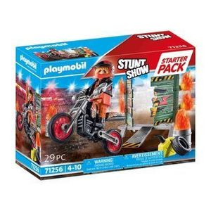 Playmobil Stunt Show - Set Motociclist Stunt Show si perete de foc imagine