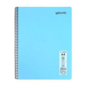 Caiet cu spira Mynote PP A4 60 file matematica Pastel diverse culori imagine