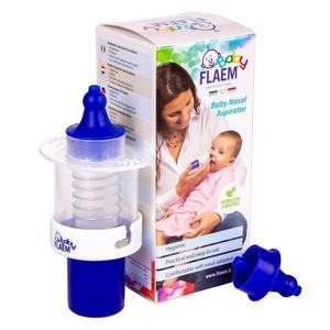 Aspirator nazal manual Flaem Baby, pentru bebelusi si copii, Alb/Albastru, AC0423P imagine