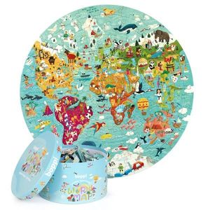 Puzzle rotund, Boppi, 150 piese, Harta lumii imagine