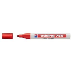 Marker permanent Edding 750, cu vopsea, corp metalic, varf rotund, 2-2-4 mm, rosu imagine