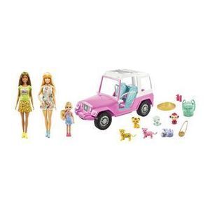 Set Barbie - 3 papusi cu masina si animalute imagine