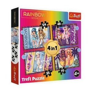 Puzzle Trefl Rainbow High 4 in 1 Papusile Fashion imagine