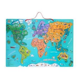 Harta lumii mare - puzzle magnetic (lb.romana) imagine