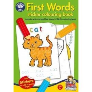 Carte de colorat cu activitati in limba engleza si abtibilduri Primele cuvinte FIRST WORDS imagine