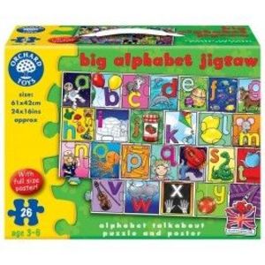 Puzzle de podea in limba engleza Invata alfabetul (26 piese - poster inclus) BIG ALPHABET JIGSAW imagine