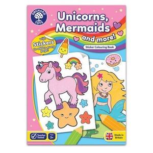 Carte de colorat cu activitati in limba engleza si abtibilduri Unicorni, Sirene si Altele UNICORNS, MERMAIDS AND MORE imagine