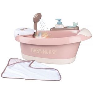 Cadita pentru papusa Smoby Baby Nurse Baleno Bath roz cu accesorii imagine