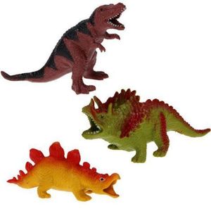 Set 3 dinozauri super elastici din silicon, 16 - 19 cm imagine