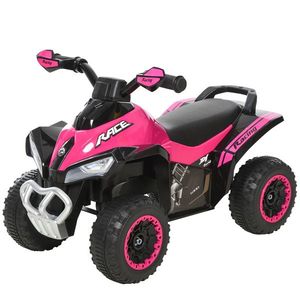 ATV Jucarie pentru copii Ride On cu lumini si sunete HOMCOM, miscare prin impingere varsta recomandata 18-36 luni, roz, 67, 5x38x 44cm | Aosom RO imagine