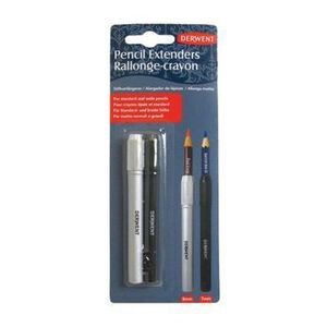 Prelungitor creion Derwent Professional, lemn, 2 buc/ set, doua dimensiuni (7 si 8 mm), blister, negru imagine