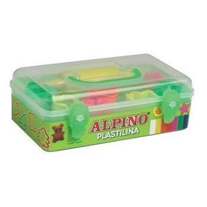 Kit Alpino 7 culori x 90gr plastilina + 7 forme modelaj + roller imagine
