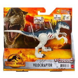 Figurina - Jurassic World Dominion - Extreme Damage: Velociraptor | Mattel imagine