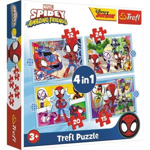 Puzzle 4 in 1 - Spidey - Echipa Spidey | Trefl imagine