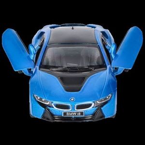 Masinuta die cast BMW i8, scara 1 la 36, 12.5 cm, albastra imagine