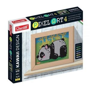 Joc Pixel Art Kawaii 4 planse Design Panda, 6-99 ani, Quercetti Q00797 imagine