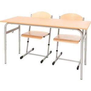Set banca scolara dubla D si 2 scaune ajustabile pe inaltime, masura 4-6 imagine