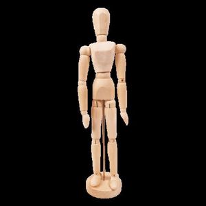 Figurina corp uman cu articulatii mobile, pe suport vertical, pentru pictura, desen imagine