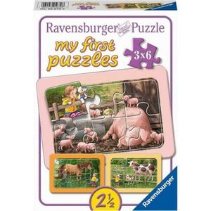 Puzzle Animalute Copii, 3X6 Piese imagine