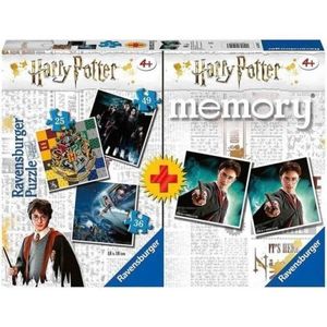 Puzzle + Joc Memory Harry Potter, 25/36/49 Piese imagine