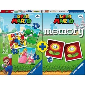 Puzzle + Joc Memory Super Mario, 25/36/49 Piese imagine