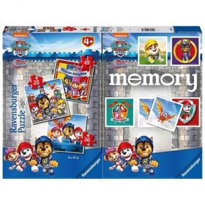Puzzle + Joc Memory Patrula Catelusilor, 25 36 49 Piese imagine