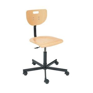 Scaun rotativ cu sezut si spatar din lemn, pentru birou, sala profesorala imagine