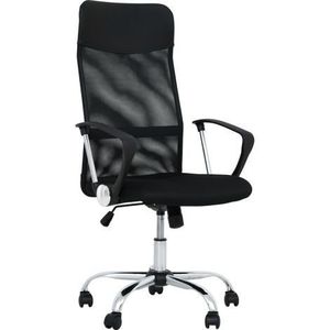 Scaun ergonomic rotativ de birou, spatar plasa, negru imagine