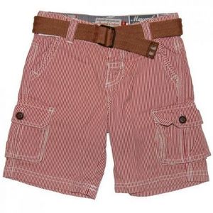 Pantaloni scurti rosii cu dungi si curea (3222), 6 ani 116 cm imagine