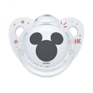 Suzeta Nuk Disney Mickey Silicon 0-6 luni M1 Transparent Roz imagine