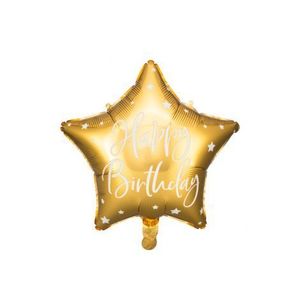 Balon folie auriu happy birthday 40 cm imagine