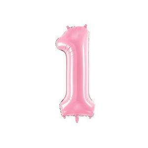 Balon folie cifra 1 roz 86 cm imagine