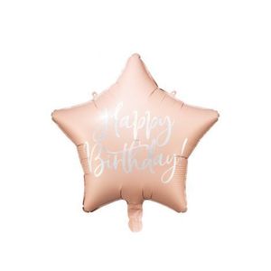 Balon folie roz pudrat happy birthday 40 cm imagine