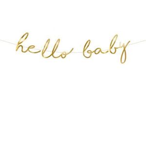 Banner hello baby auriu 18x70 cm imagine