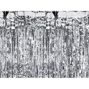 Cortina petrecere argintie 90x250 cm imagine