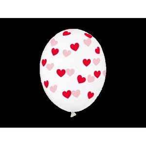 Baloane latex inimi rosii 30 cm 6 buc imagine