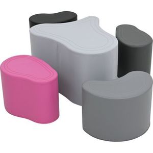 Set de pufuri LO5 masa si scaune, nuante gri-roz, gradinita si scoala imagine