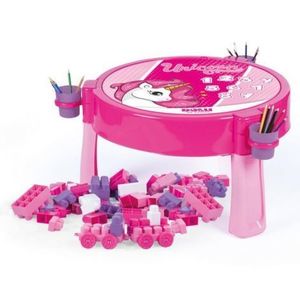 Masuta roz de activitati cu 100 cuburi de construit imagine