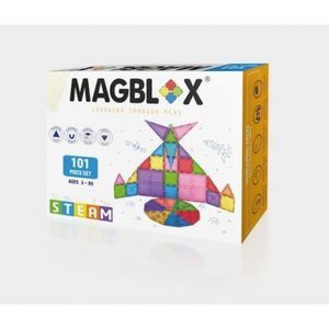 Set magnetic Magblox - 101 piese magnetice de constructie transparente imagine