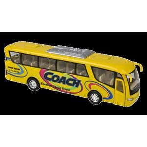 Autobuz sportiv die-cast Coach, cu functie pull-back, 18 cm lungime, galben imagine