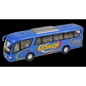 Autobuz sportiv die-cast Coach, cu functie pull-back, 18 cm lungime, albastru imagine