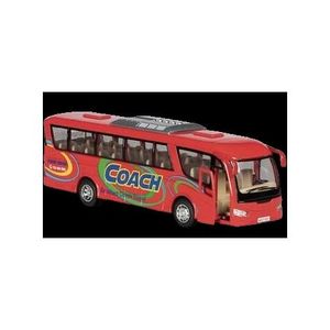 Autobuz sportiv die-cast Coach, cu functie pull-back, 18 cm lungime, rosu imagine