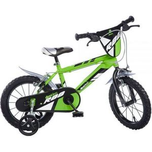 Bicicleta copii 14inch, pentru copii 4-7 ani, r88 verde 414U-R88-GR Dino Bikes imagine