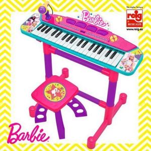Keyboard cu microfon si scaunel Barbie imagine