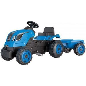 Tractor cu pedale si remorca Smoby Farmer XL albastru imagine