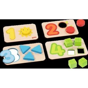 Set de 4 puzzle cu piese mari, pentru toddler, Invat numerele imagine